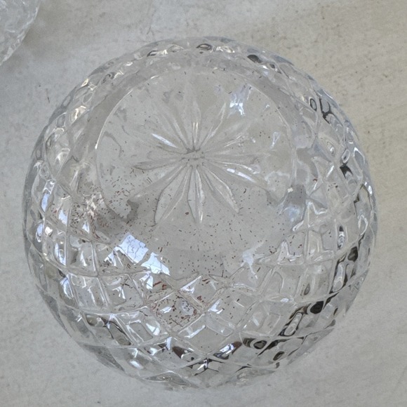 Vintage Heavy 24% Leaded Crystal Rose Vase/ Tea Candle Holder - Set Of 3 - Picture 5 of 10